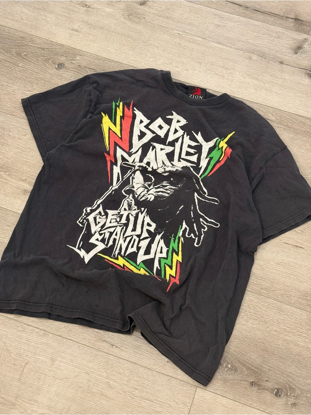Bob Marley Vintage Men's XL Get Up Stand Up Graphic T-Shirt Black Short Sleeve